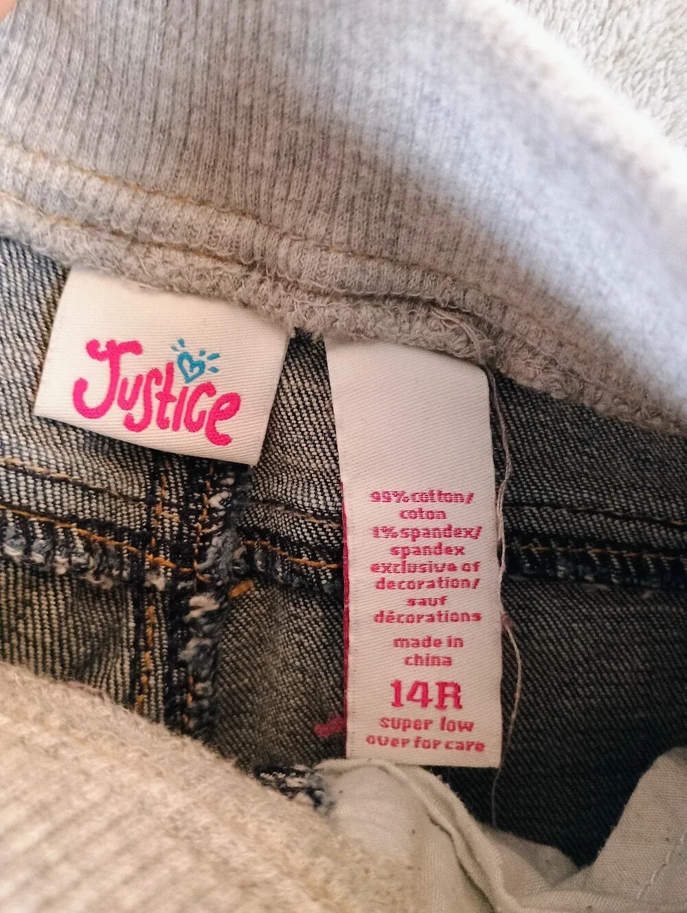 Girls Justice Brand Low Rise Denim Cuffed Leg Girls Shorts Size 14 Regular